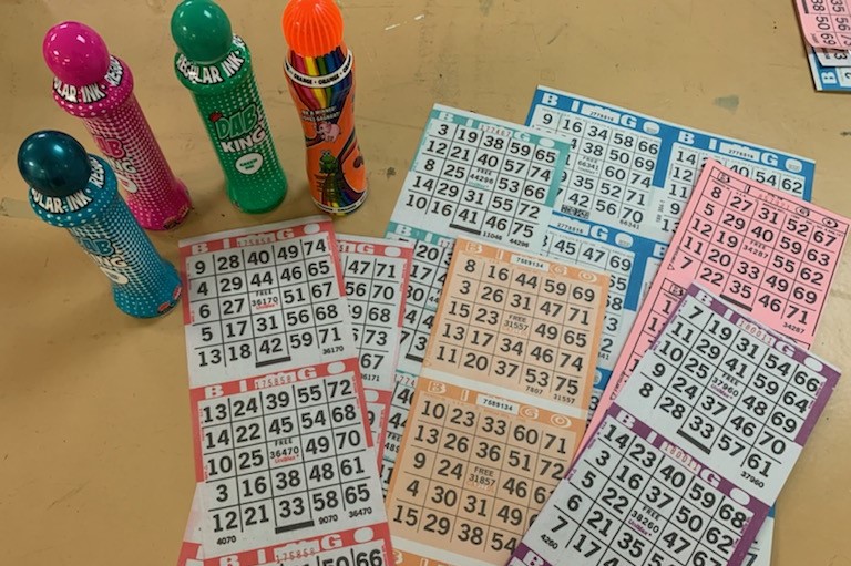 Picture of bingo cards and dabbers